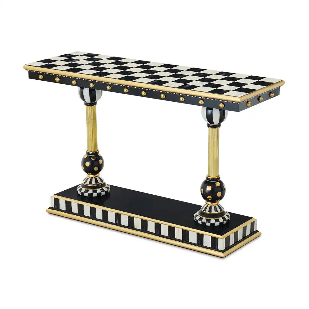 Courtly Brass & Ceramic Console Table
