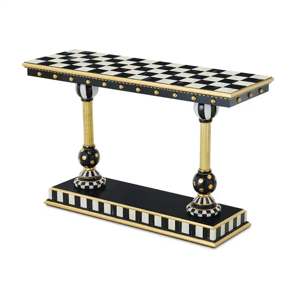 Courtly Brass & Ceramic Console Table
