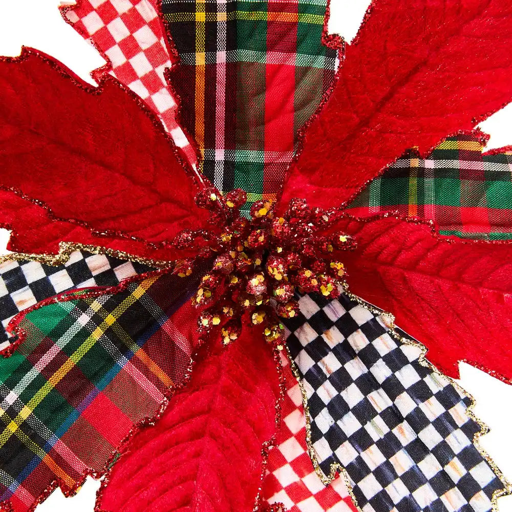 Timeless Tartan Poinsettia Stem