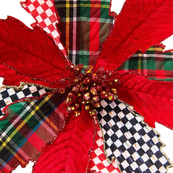 Timeless Tartan Poinsettia Stem