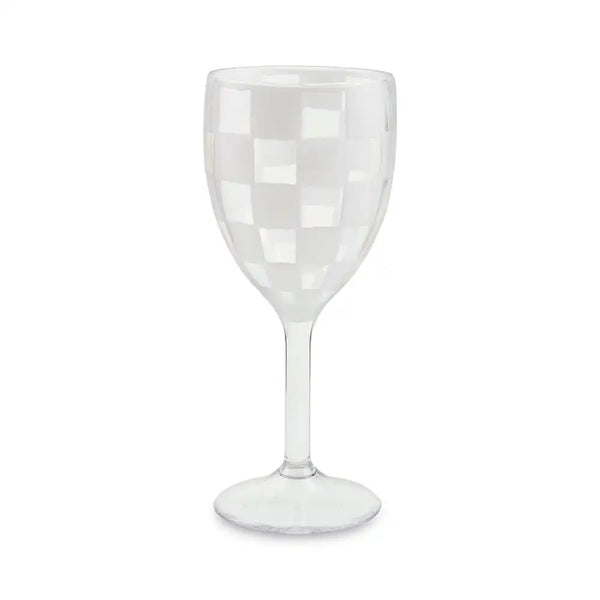 Black Check Acrylic Tumblers, Set of 4