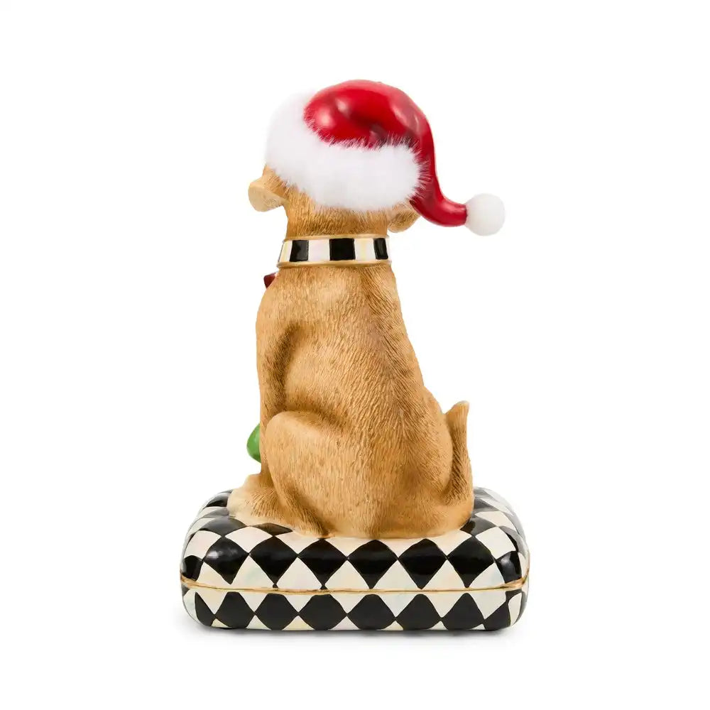 Holiday Lab Dog on Pillow Figurine