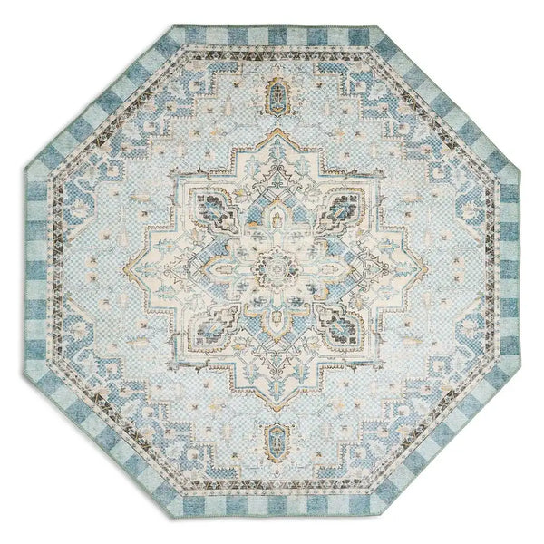 Heriz Checked Mocha 8' x 10' Washable Rug