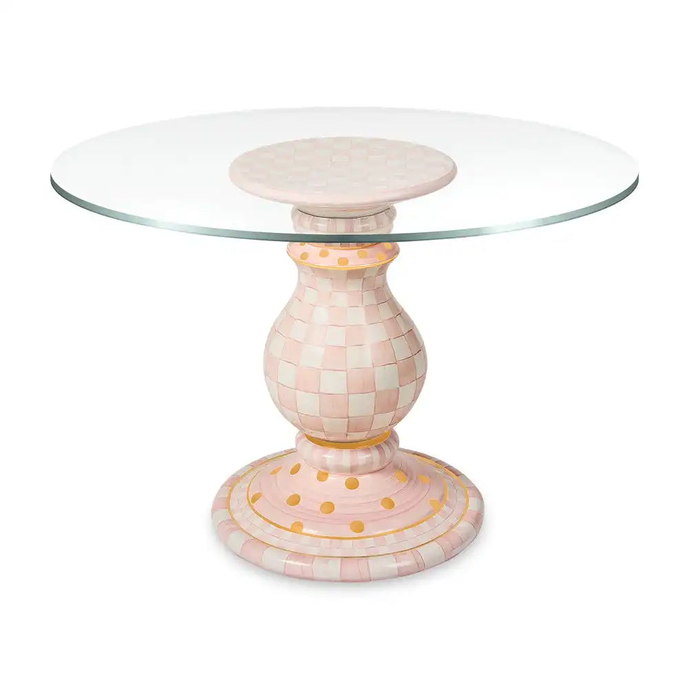 Mocha Check Ceramic Pedestal Table Base