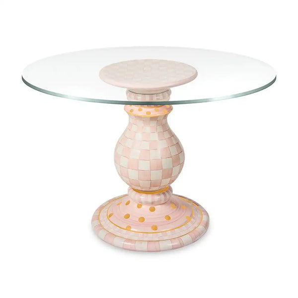 Mocha Check Ceramic Pedestal Table Base