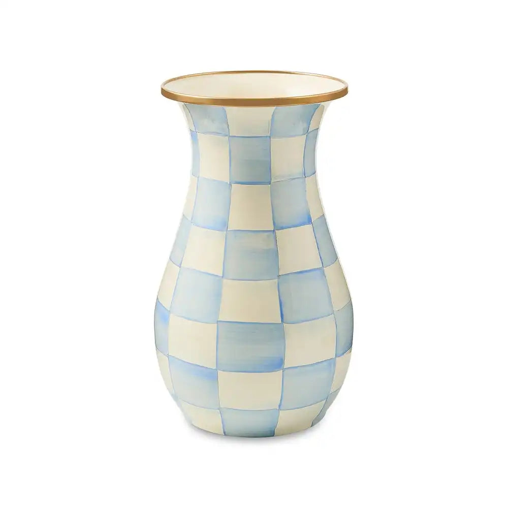 Mocha Check Tall Vase