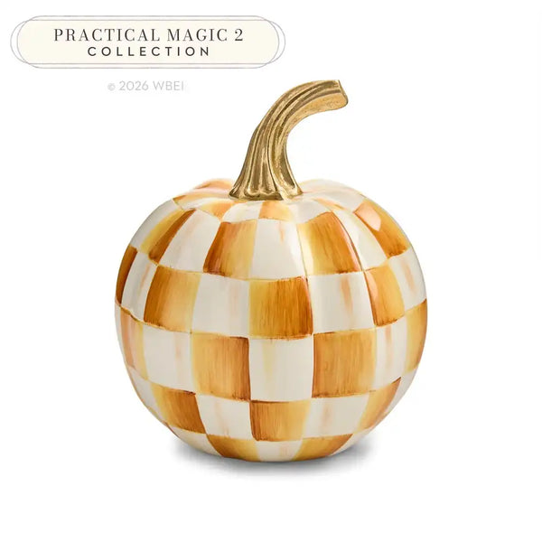 Mocha Check Mini Pumpkin