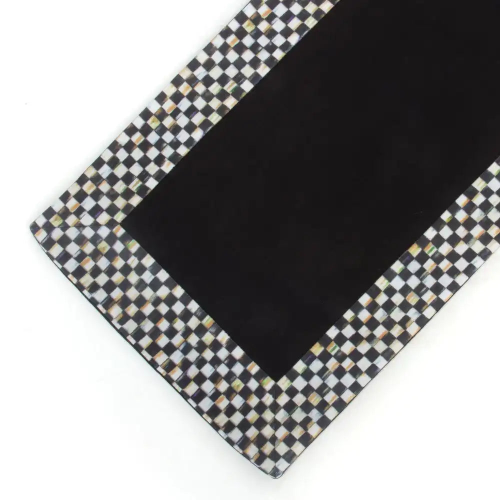 Courtly Check Black Table Runner