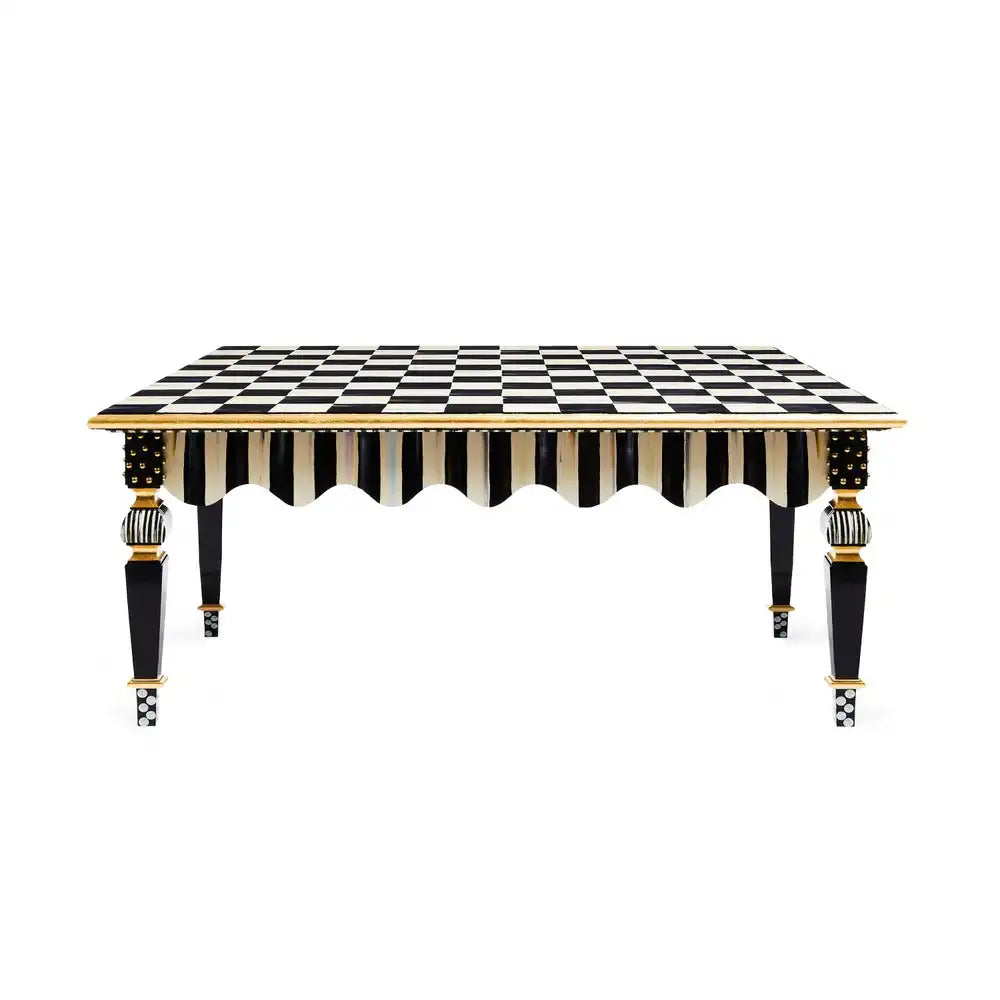 Mocha Check & Stripe Coffee Table