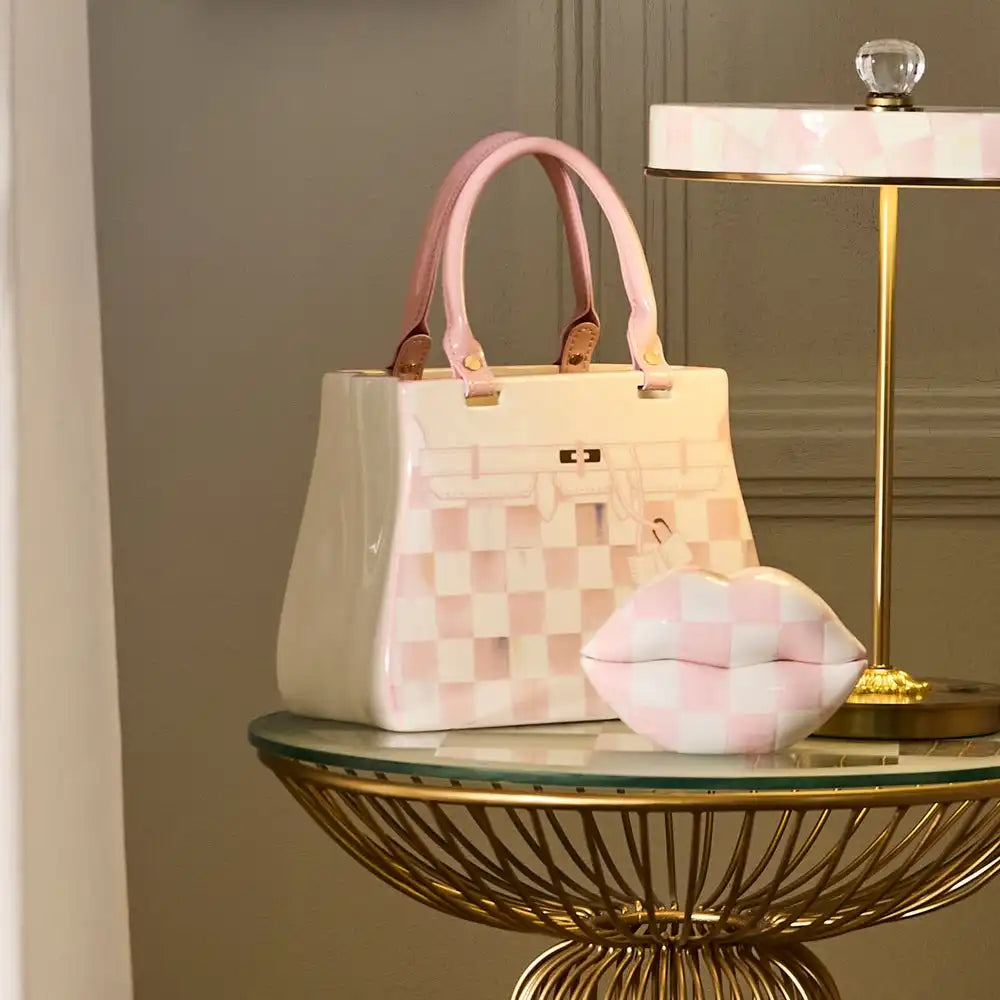 Rosy Check Doodles Handbag Vase Secondary image