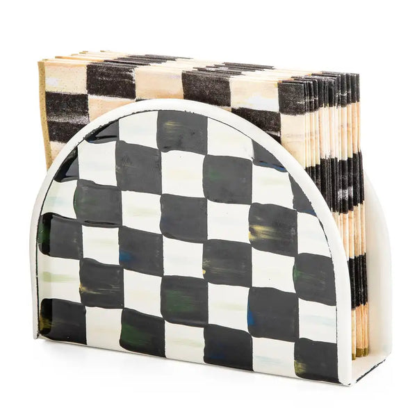 Mocha Check Napkin Holder