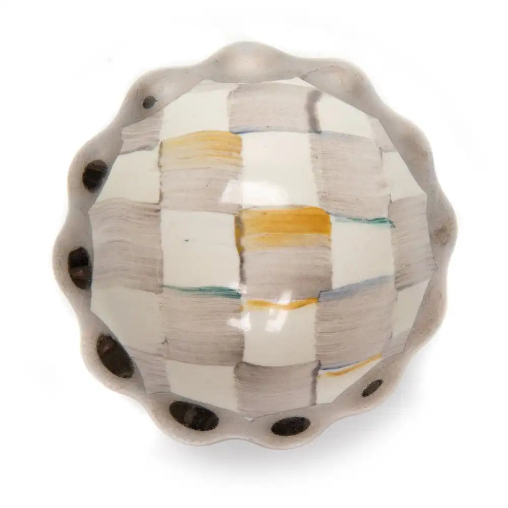 Sterling Check Petit Four Round Knob Main image