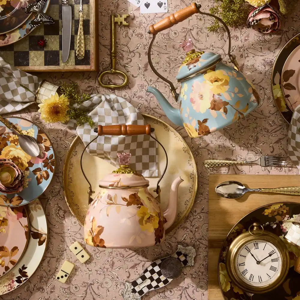 Rosy English Garden 2 Quart Tea Kettle