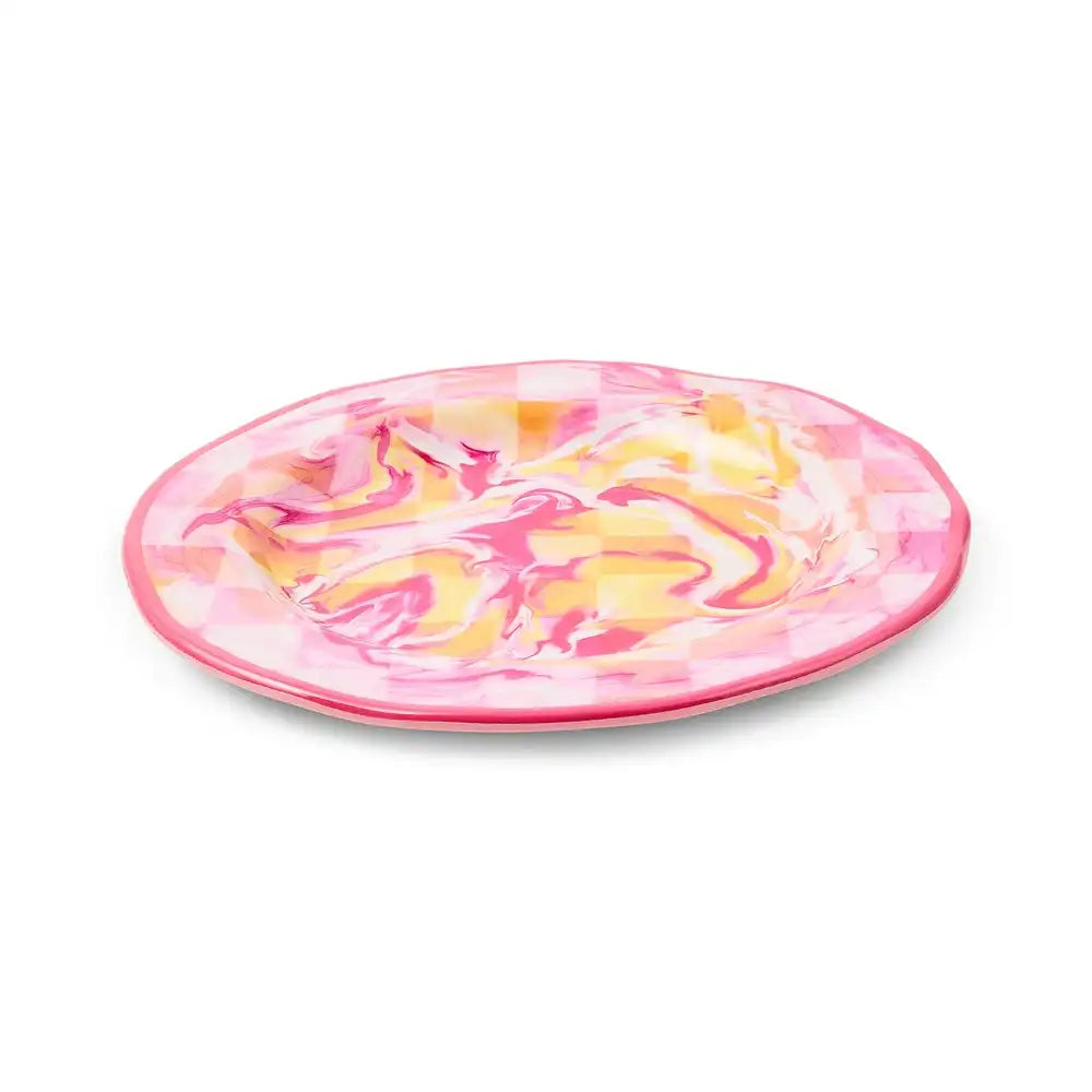 Green Marble Check Melamine Small Bowls, Set of 4