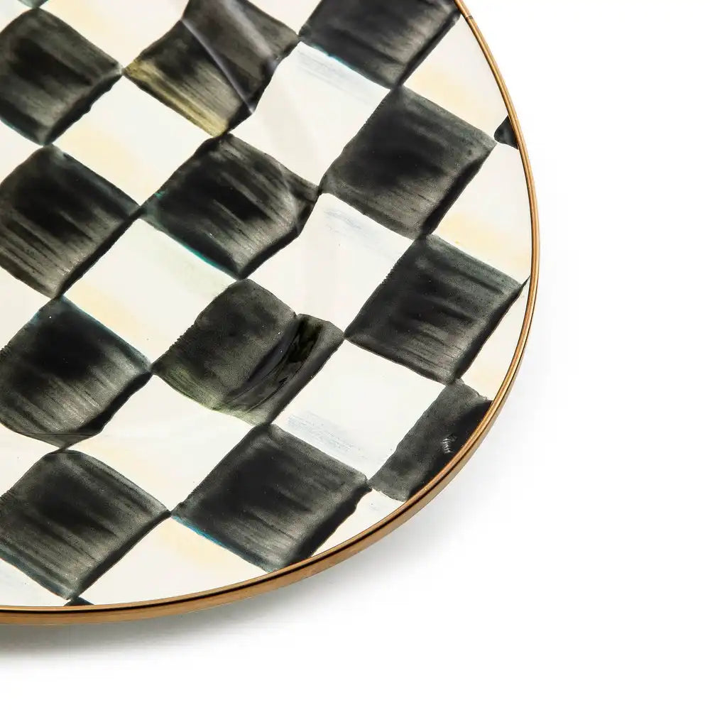 Sky Check Medium Oval Platter