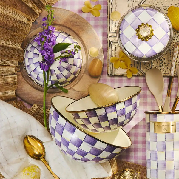 Violet Check Extra Large Everyday Bowl
