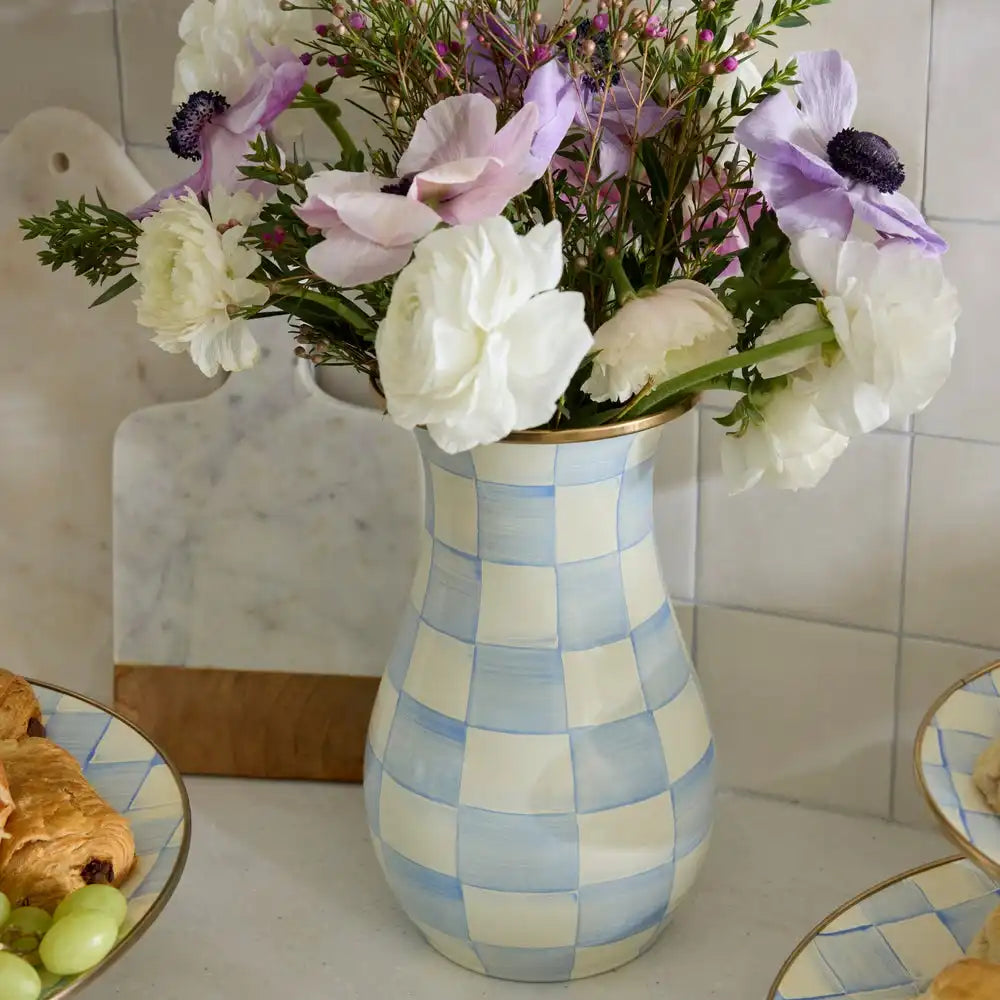 Mocha Check Tall Vase