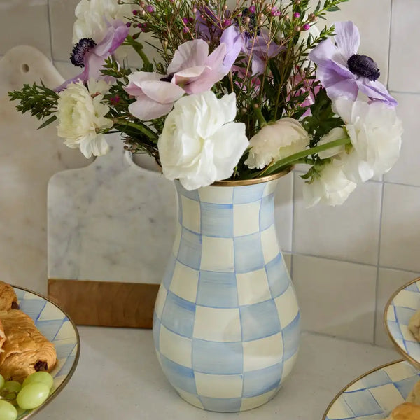 Mocha Check Tall Vase
