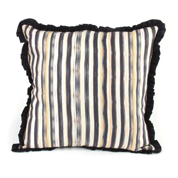 Courtly Check Ruffled Square Throw Pillow