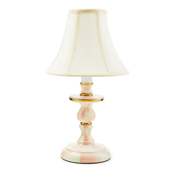 Emerald Check Candlestick Lamp