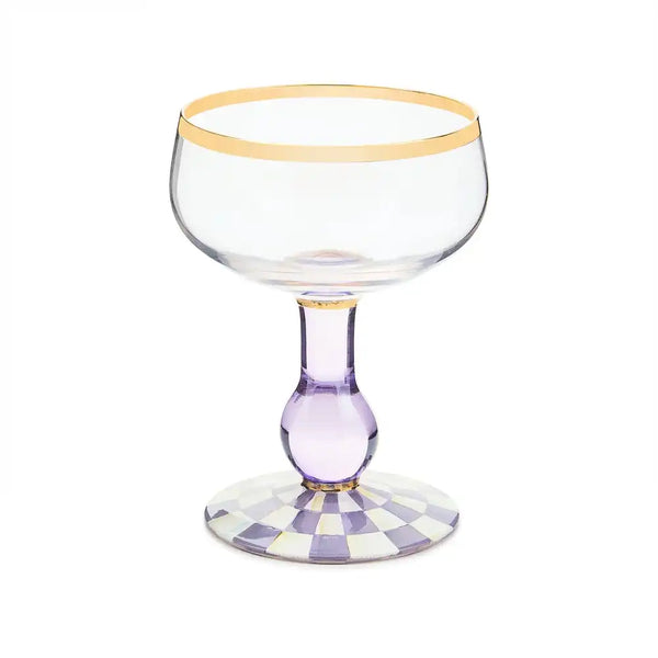 Violet Check Tumbler Glass, Set of 2