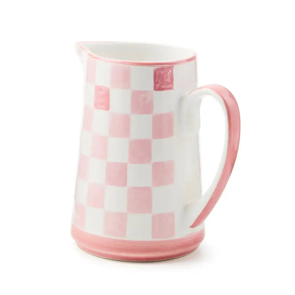 Pink Check Pitcher