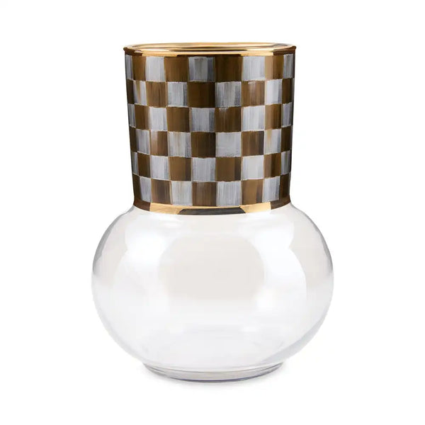 Sky Check Glass Vase