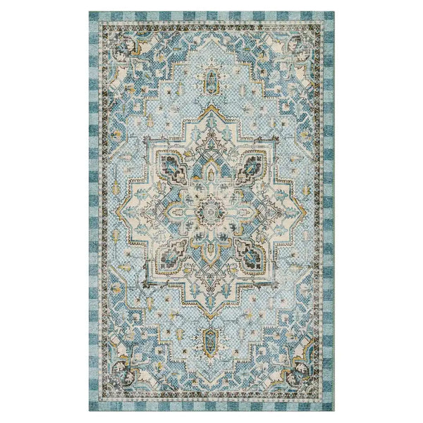 Heriz Checked Mocha 8' x 10' Washable Rug