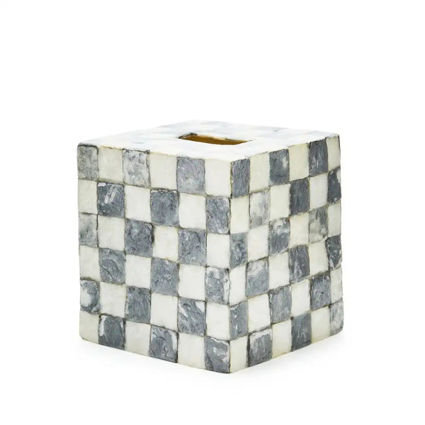 Sterling Check Capiz Vanity Tray