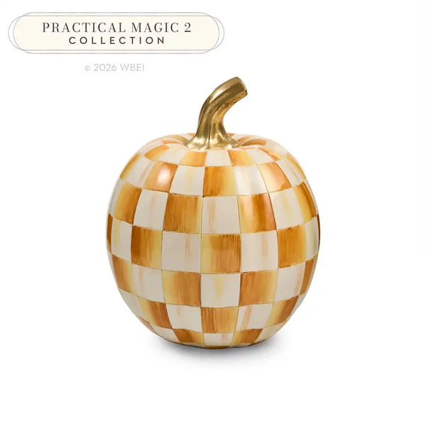 Mocha Check Mini Pumpkin