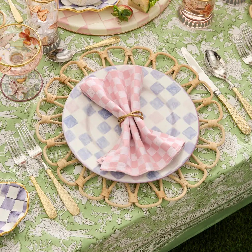 Lilac Check Dinner Plate