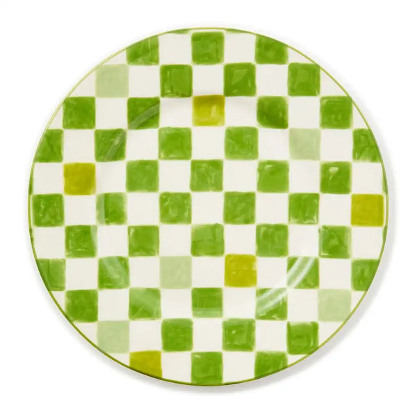 Lilac Check Dinner Plate