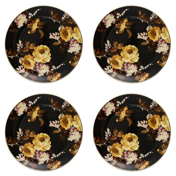 Wild Rose White Dinner Plate, Set of 4