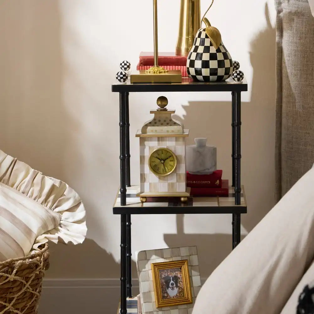 Emerald Check Desk Clock