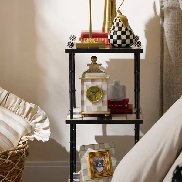 Emerald Check Desk Clock