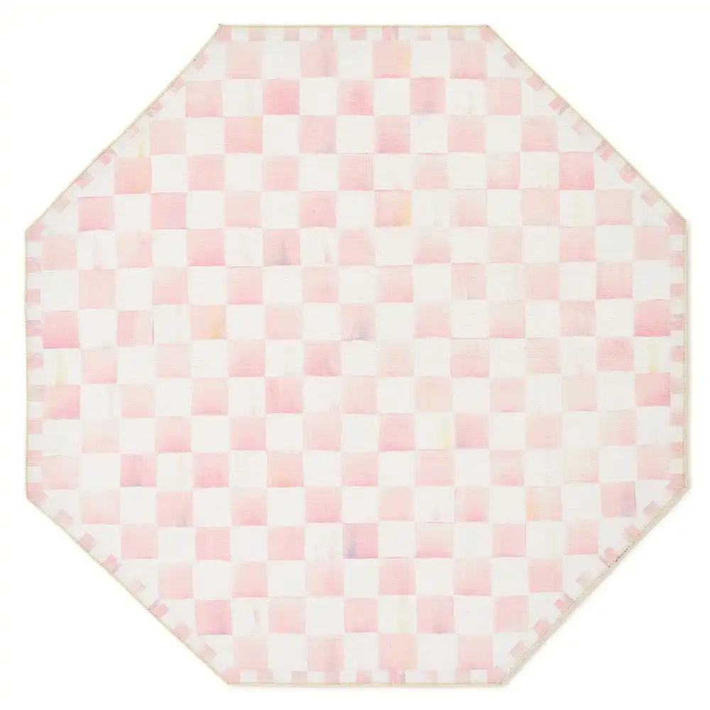 Rosy Checkered 3' x 5' Washable Rug