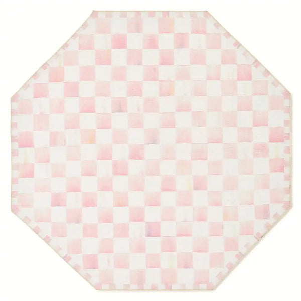 Rosy Checkered 3' x 5' Washable Rug