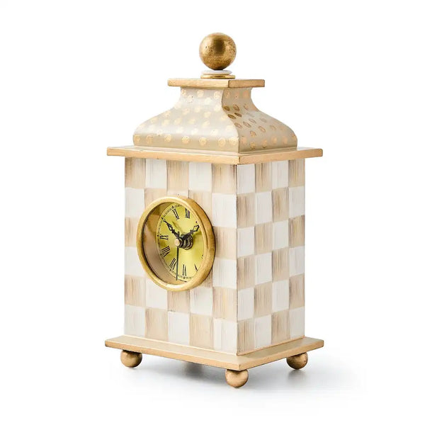 Emerald Check Desk Clock