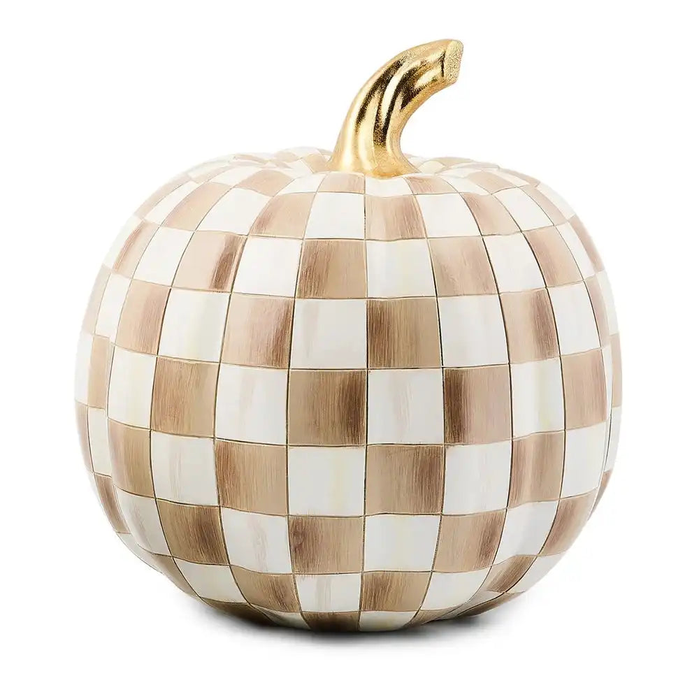 Mocha Check Mini Pumpkin