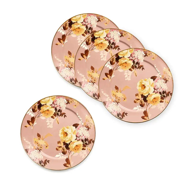 Wild Rose White Dinner Plate, Set of 4
