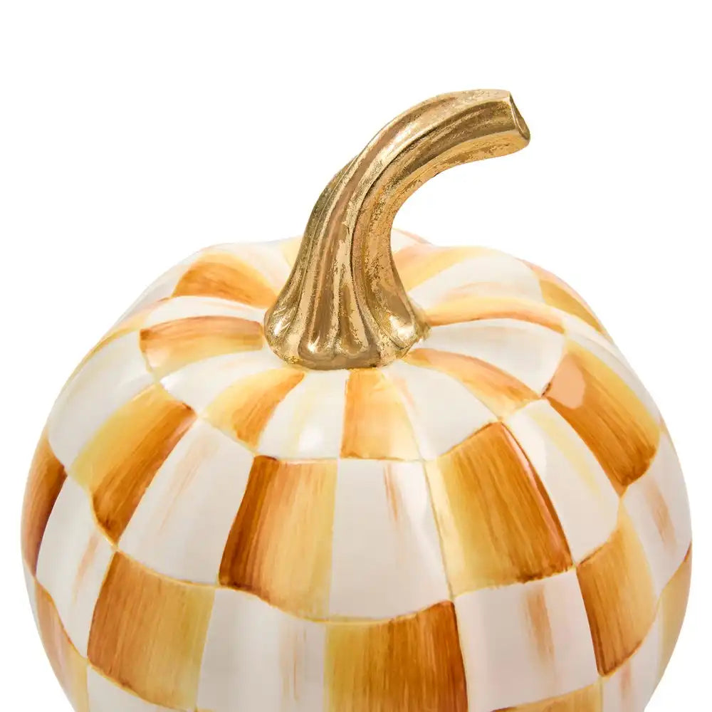 Mocha Check Mini Pumpkin