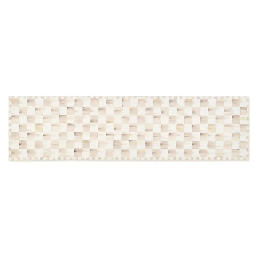Mocha Checkered 3' x 5' Washable Rug