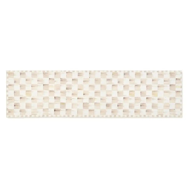 Mocha Checkered 3' x 5' Washable Rug
