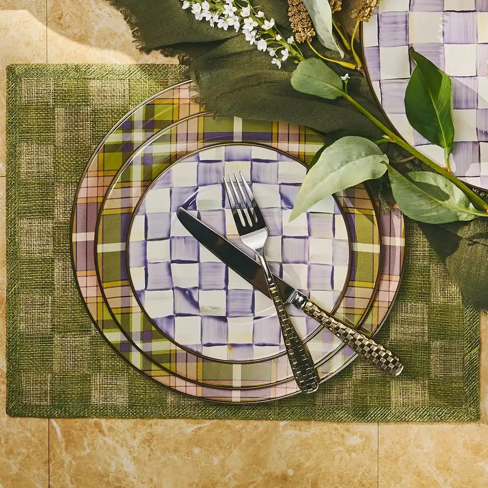 Violet Check Dinner Plate