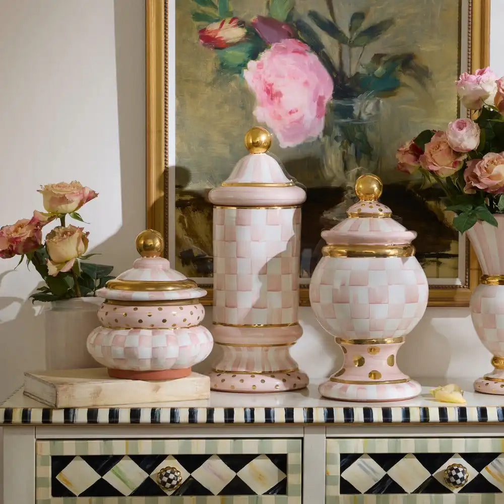 Rosy Check Ceramic Globe Canister