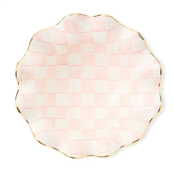Rosy Check Medium Ceramic Fluted Serving Bowl