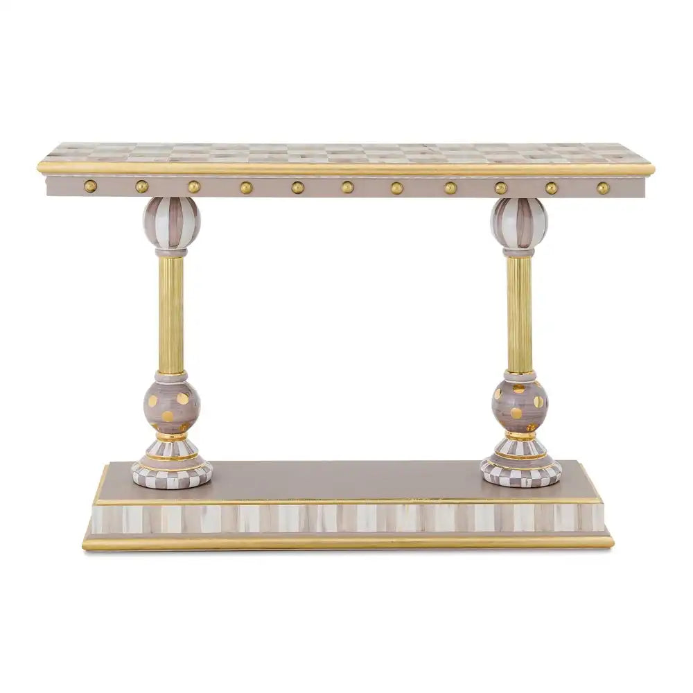 Courtly Brass & Ceramic Console Table