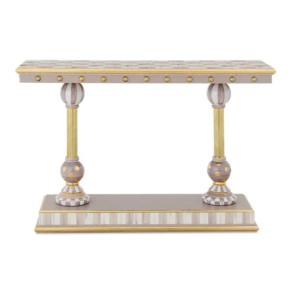 Courtly Brass & Ceramic Console Table