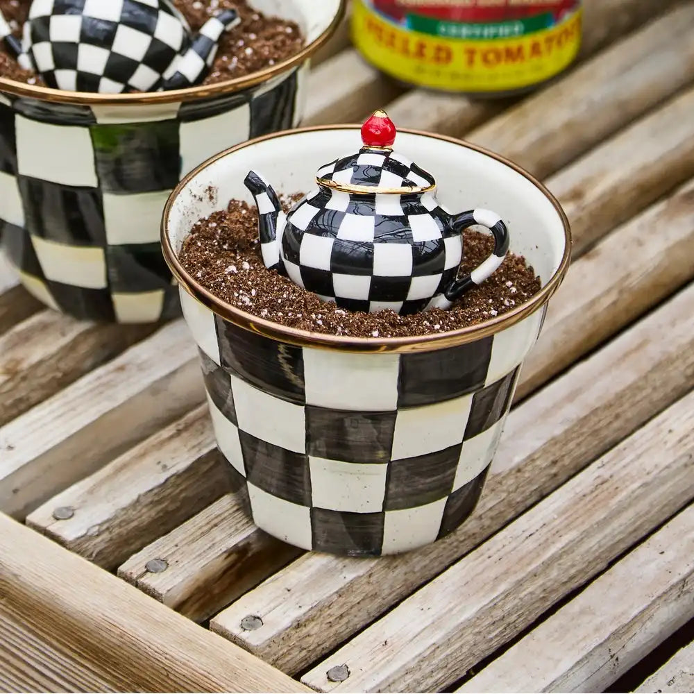 Emerald Check Small Garden Pot