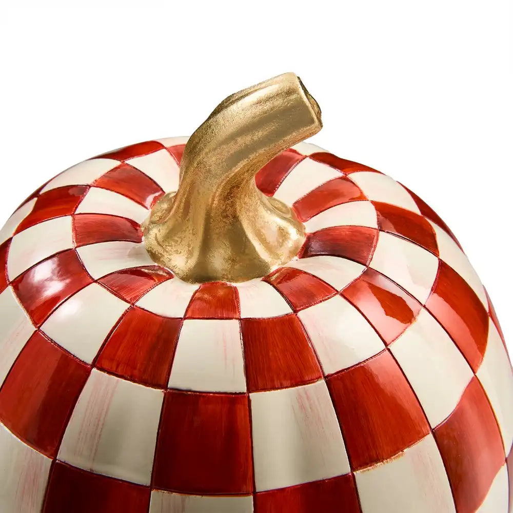 Mocha Check Mini Pumpkin